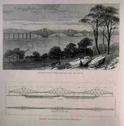 Erhebung und Schnittplan der Forth Bridge, Edinburgh